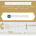 British Accountancy Awards Independent Firm of the Year South-East, England - Highly Commended Accountant 2019