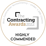 The Contracting Awards 2022 Best Contractor Accountancy under 1,000 clients- Highly Commended